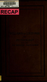 Syllabus of a course of lectures on physiology_cover