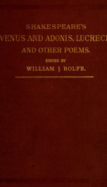 Shakespeare's Venus and Adonis, Lucrece, and other poems_cover