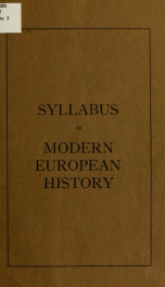 A syllabus in modern European history from Charlemagne to the present (800-1920)_cover