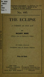 The eclipse, a comedy in one act_cover