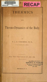 Thermics and thermo-dynamics of the body_cover