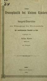 Ueber Uranoplastik bei kleinen Kindern_cover