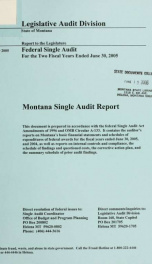 Montana single audit report, financial-compliance audit for the two fiscal years ended .. 2005_cover