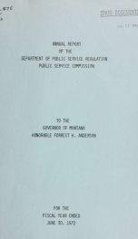 Annual report of the Department of Public Service Regulation 1972_cover