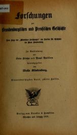 Forschungen zur Brandenburgischen und Preussischen Geschichte 1919_cover