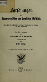 Forschungen zur Brandenburgischen und Preussischen Geschichte 1906_cover