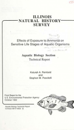 Effects of exposure to ammonia on sensitive life stages of aquatic organisms_cover