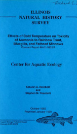 Effects of cold temperature on toxicity of ammonia to rainbow trout, bluegills, and fathead minnows : contract report 68-01-5832/B_cover