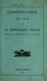 Constitution de 1918 de la République d'Haiti_cover