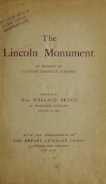 The Lincoln Monument, in memory of Scottish-American soldiers, unveiled in Edinburgh, August 21, 1893_cover