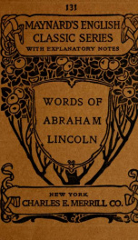 Words of Abraham Lincoln yr. 1894_cover