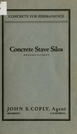 Concrete stave silos, Brooks patent;_cover