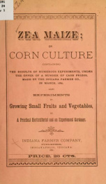 Zea maize; or Corn culture, containing the results of numerous experiments .._cover