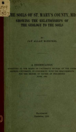 The soils of St. Mary's County, Md. showing the relationships of the geology to the soils .._cover