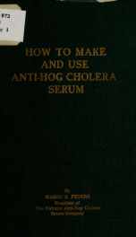 How to make and use anti-hog cholera serum_cover
