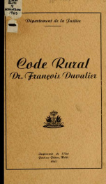 Code rural Dr. François Duvalier_cover