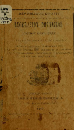 Legislation douaniere. Éd. officielle a l'usage des douanes et du commerce contenant la loi du 4 septembre 1905 et tous les arretès, lois, decisions de la Commission d'expertíse douanière, circulaires et avis ministériels qui ont paru jusqu'a ce jour_cover