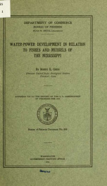 Water-power development in relation to fishes and mussels of the Mississippi_cover