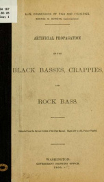 Artificial propagation of the black basses_cover