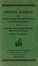 Official journal of the North Carolina Annual Conference, Methodist Church, Central Jurisdiction, ... session [serial] 1947_cover