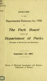 Analysis of the departmental estimates... 1908-_cover