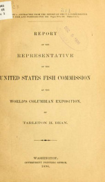 Report of the representative of the United States fish commission at the World's Columbian exposition_cover