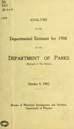 Analysis of the departmental estimate.._cover