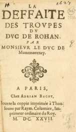 La deffaite des trovpes dv Dvc De Rohan_cover