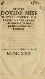 Epistre d'Ovide : mise novvellement en Francois povr servir de factum à vne cause pendante à la Cour de Parlement_cover