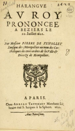 Harangve av Roy prononcee a Beziers le 20. Iuillet 1622_cover