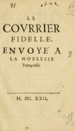 Le covrrier fidelle, envoyé a la noblesse Françoise_cover