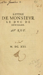 Lettre de Monsievr le Dvc de Bovillon. Av roy_cover