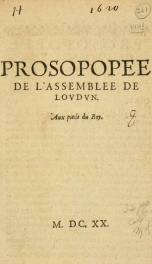 Prosopopee de L'Assemblee de Lovdvn : aux pieds du Roy_cover