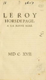 Le roy hors de page, a la royne mere_cover