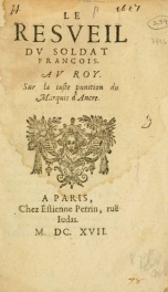 Le Resveil dv soldat Francois. : av Roy. sur la iuste punition du Marquis d'Ancre_cover