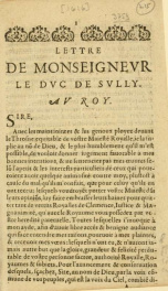 Lettre de Monseignevr le Dvc de Svlly av Roy_cover