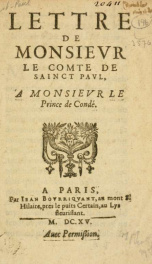 Lettre de Monsievr le comte de Sainct Pavl, a Monsievr le prince de Condé_cover