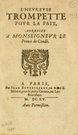 L'hevrevse trompette povr la paix, adressee a monseignevr le prince de Condé_cover