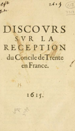 Discovrs svr la reception du Concile de Trente en France_cover