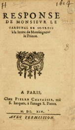 Response de Monsievr le Cardinal de Sovrdis à la lettre de Monseigneur le Prince_cover