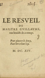 Le resveil de Maistre Gvillavme, aux bruicts de ce temps_cover