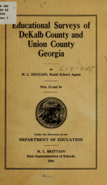 Educational surveys of DeKalb County and Union County, Georgia_cover