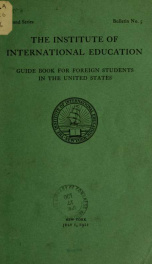Guide book for foreign students in the United States_cover