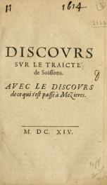 Discovrs svr le Traicté de Soissons : avec le discovrs de ce qui s'est passé à Mezieres_cover