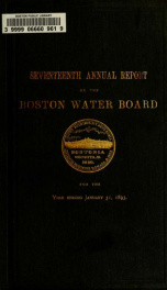 Annual report of the Boston Water Board, for the year ending .. 1892-93_cover