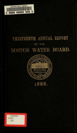 Annual report of the Boston Water Board, for the year ending .. 1888_cover