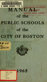 Manual of the public schools of the City of Boston 1965_cover