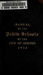 Manual of the public schools of the City of Boston 1913_cover