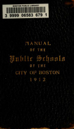 Manual of the public schools of the City of Boston 1912_cover