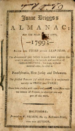 Briggs's Maryland, Pennsylvania & Virginia almanac, or, Baltimore ephemeris, for the year of our Lord .. 1799_cover